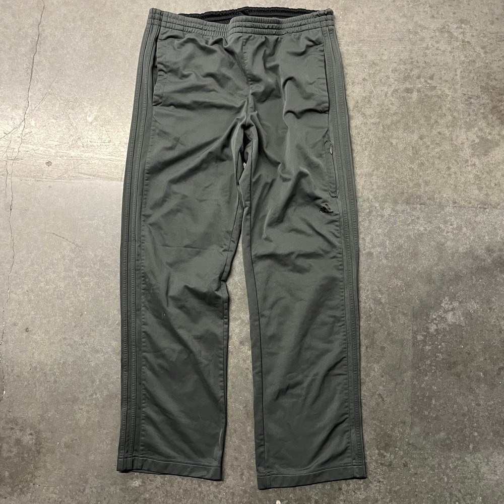 Adidas Mens XL Gray Track Pants Athletic 3-Stripe Straight Leg Pockets 4508